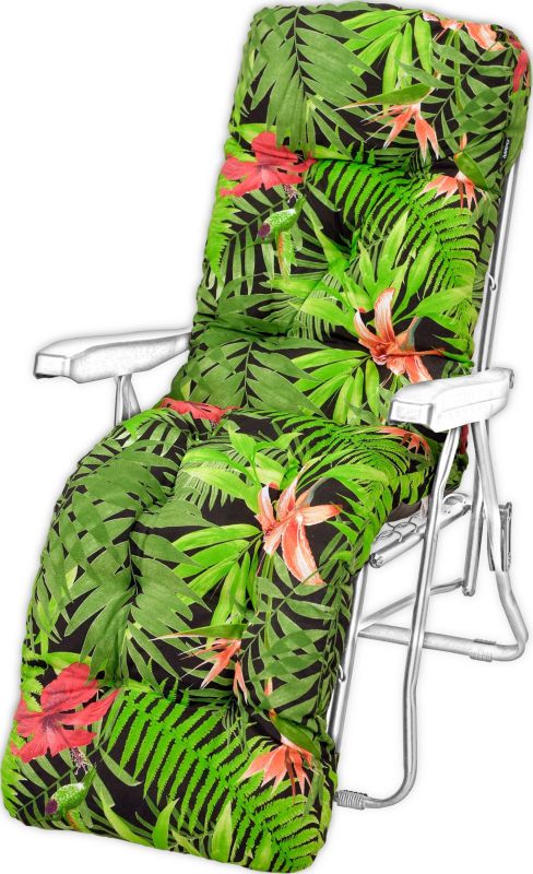 Poduszka na leżak z podnóżkiem AMPO gruba zielony czerwony czarny 1 szt.