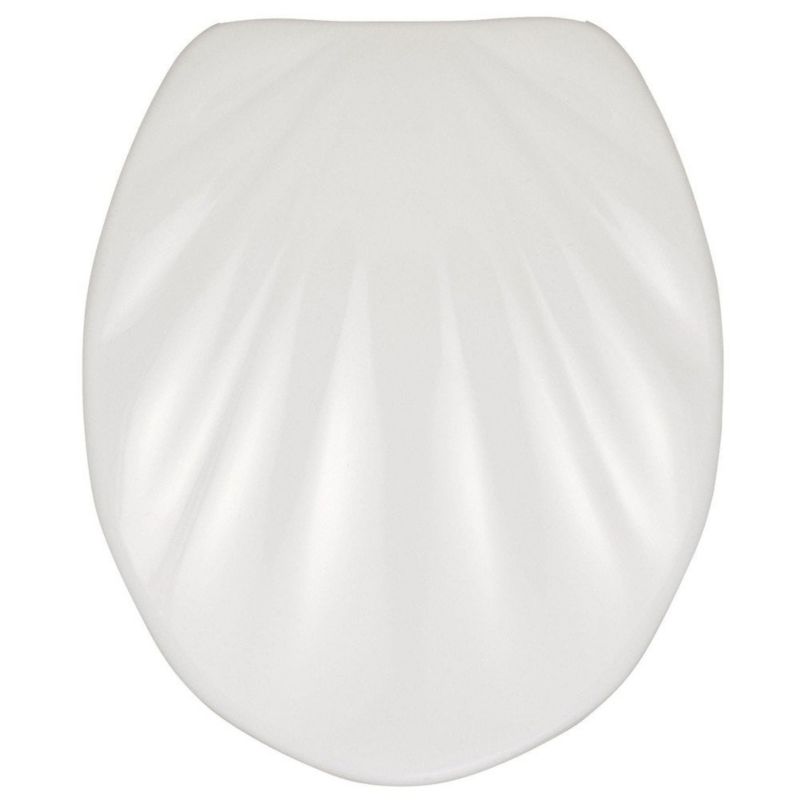 Deska sedesowa Wenko Seashell biały wolnoopadająca INOX zawiasy duroplast 38x46cm 1 szt.