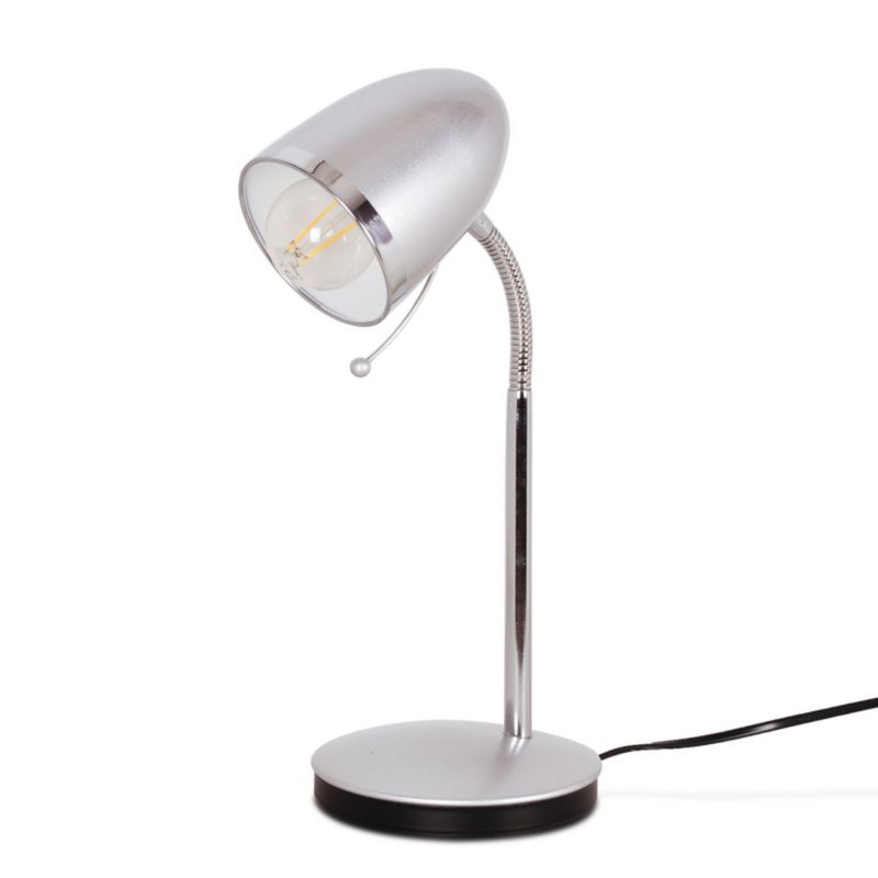 Lampka biurkowa Kaja Kajtek srebrno-chromowana 1 x E27 x 40W IP20 wym: 36 x 24 x 15 cm metal - 1 szt.