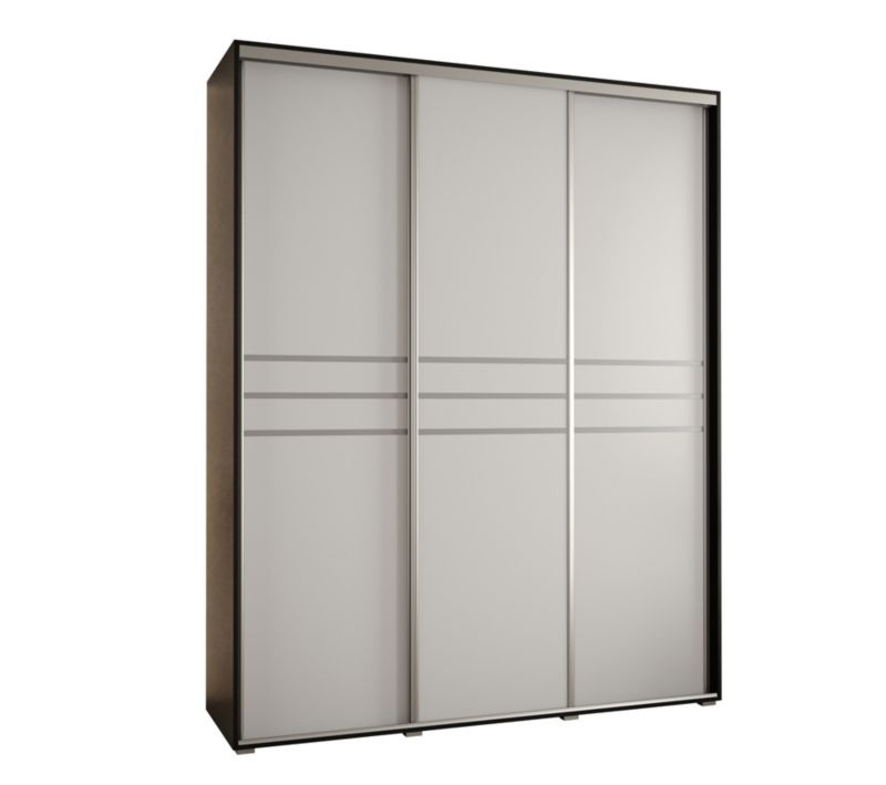 Szafa przesuwna Abiks DAVOS 10 wysoka szer.200cm czarny/biały/srebrny 1szt.