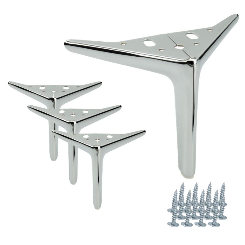 Zestaw noga meblowa B&B Kotwica Elegant srebrny chrom wysokość 15 cm 4 szt