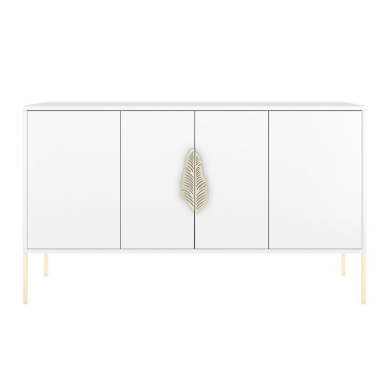 Biała komoda Skandica MERLIN ze złotymi dodatkami 1 szt.