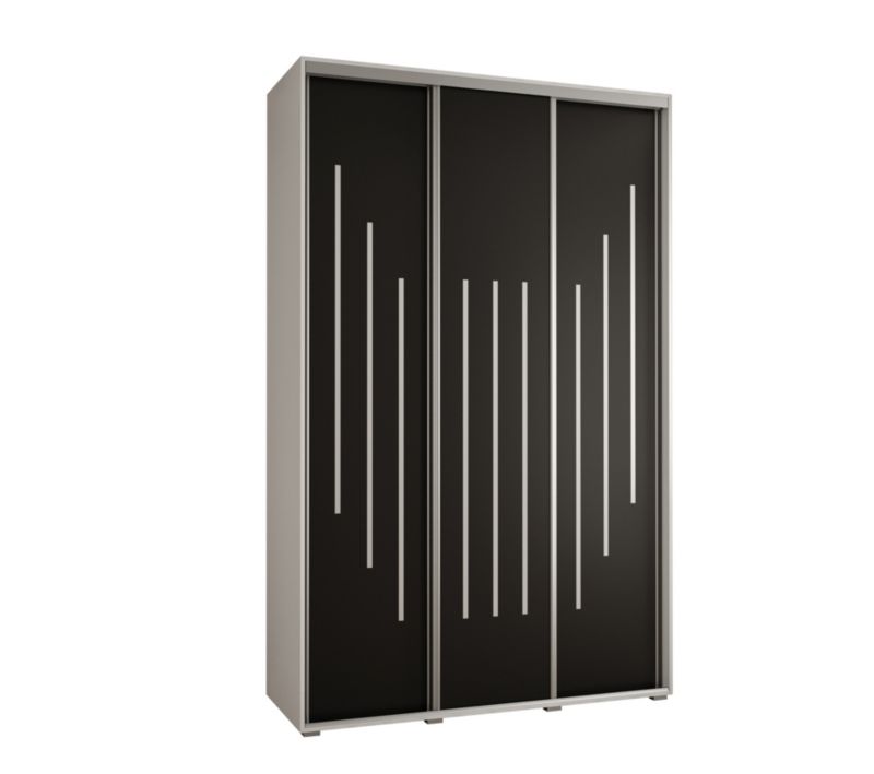 Szafa przesuwna Abiks DAVOS 8 wysoka szer.160cm gł.60cm biały/czarny/srebrny 1szt.