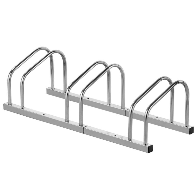 KADAX Stojak Na Rowery 3-Stanowiskowy Stalowy Srebrny