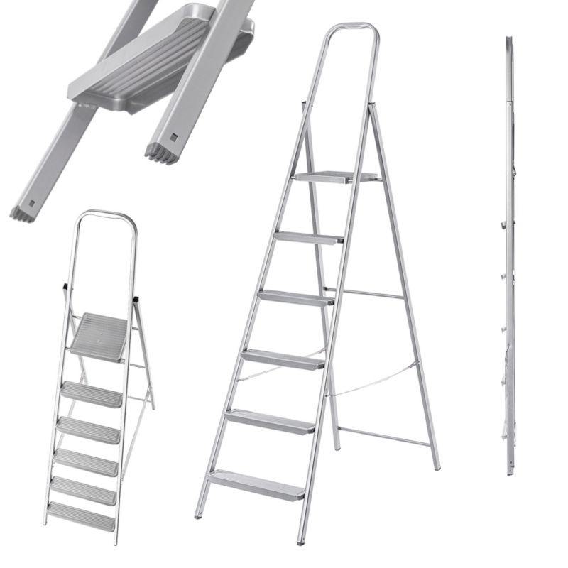 Drabina KADAX Stalowa 6 Stopniowa Uniwersalna Jednostronna Składana Domowa 1szt.