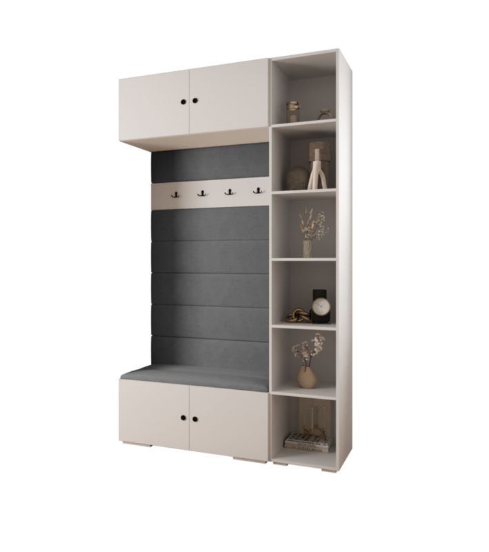 Garderoba do przedpokoju Abiks INOVA 2 Z20 biały+czarny+manila16 1 szt.