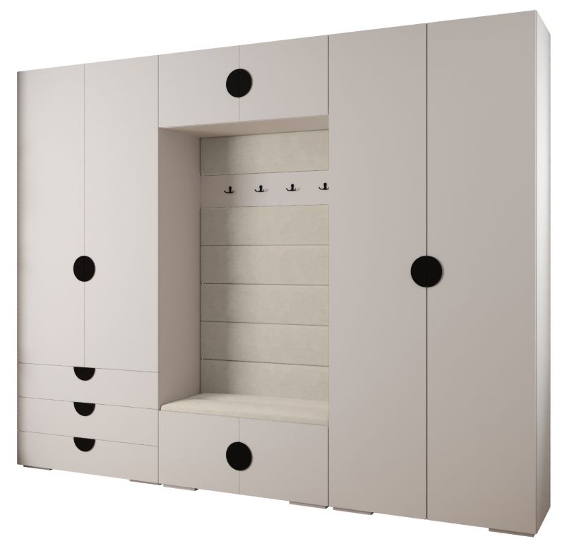 Garderoba do przedpokoju Abiks INOVA 4 Z14 biały+czarny+manila02 1 szt.