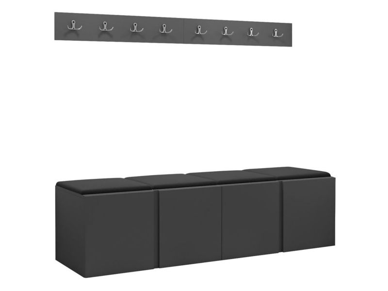 Garderoba MIRJAN 24 Orion VII grafit + czarny 1 kpl.