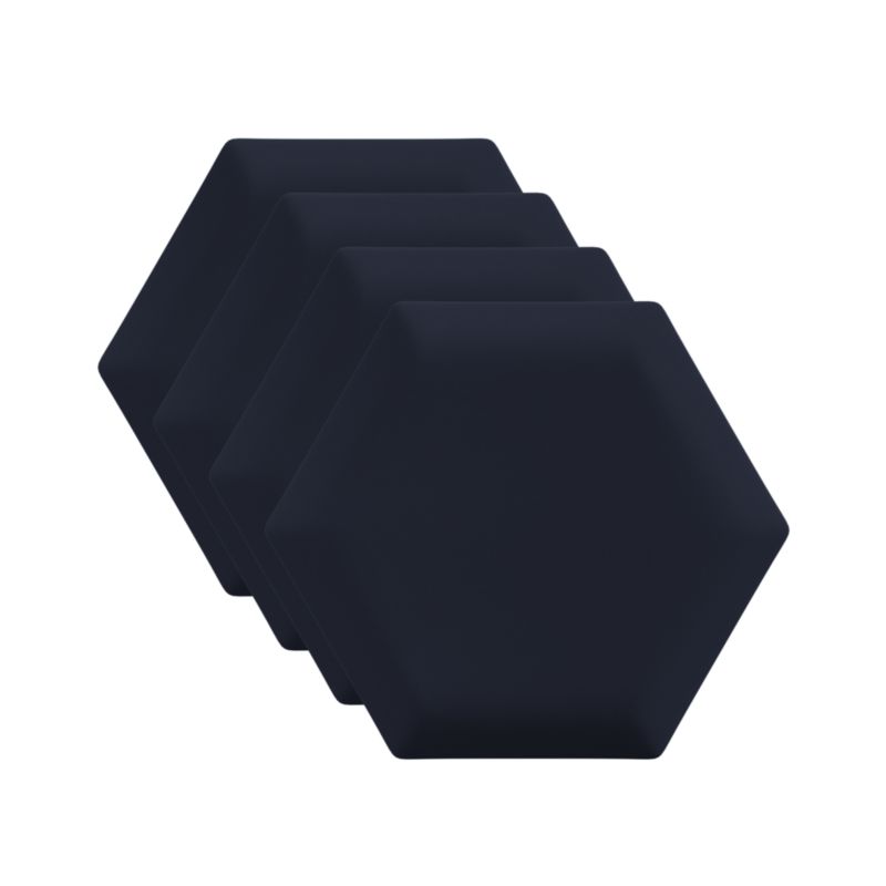 Panel ścienny tapicerowany Marbet Design SOFTLINE HEX 15 cm RIVIERA79 granatowy 4 szt.