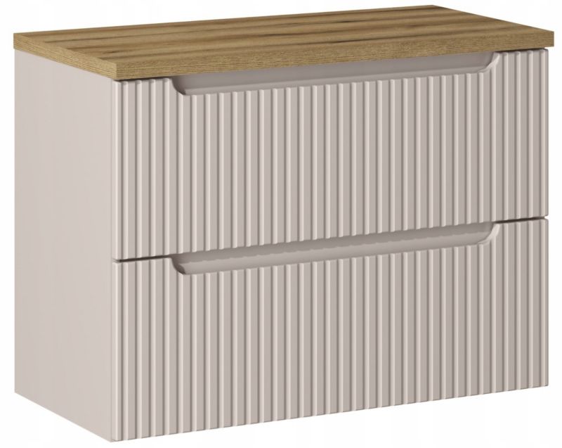 Szafka pod Umywalkę łazienkowa 80 cm Wisząca z Blatem Dąb Nova Kaszmir Kaszmirowa Szuflady Furnidea 1 szt.