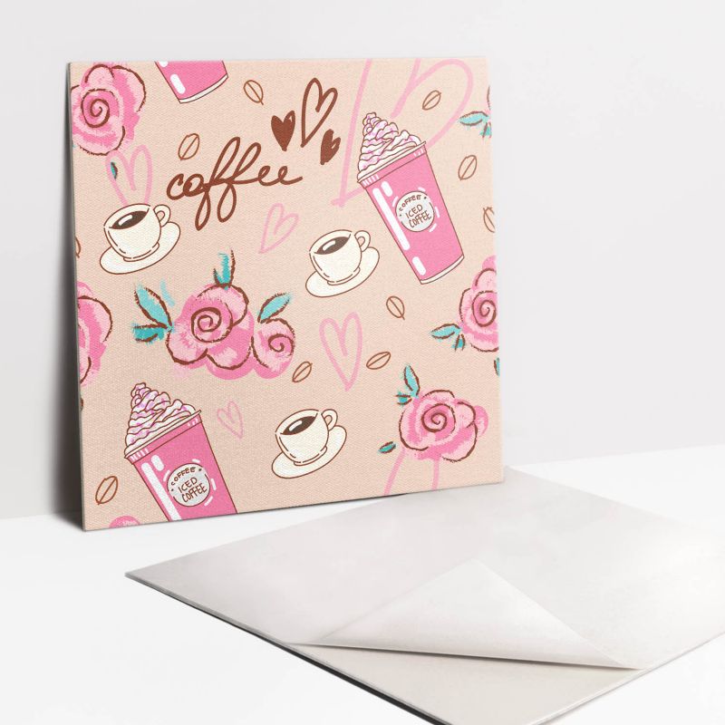 Kafelki samoprzylepne Tulup 30x30 cm Rysunkowa kawa 9 szt. II