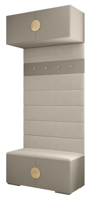 Garderoba wysoka do przedpokoju Abiks INOVA 4 kaszmir+złoty+man02 1 szt.