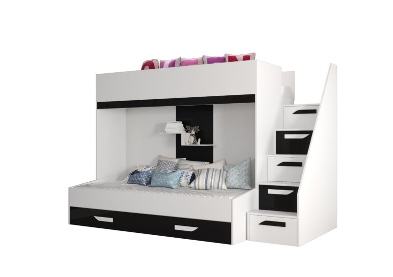 Łóżko piętrowe Antresola Abiks PARTY 16 biały + czarny 1 szt.