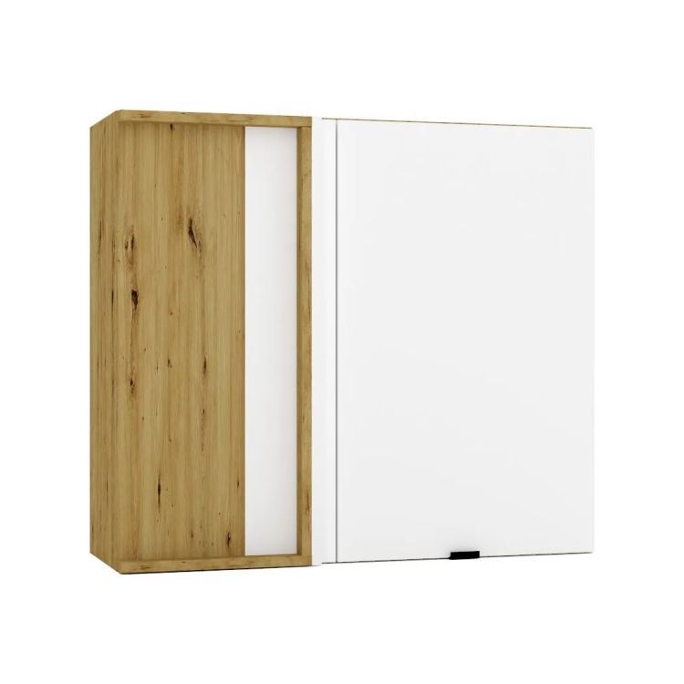 Szafka kuchenna narożna Stolkar GIANNA WNP90 P/L biała alaska/dąb artisan 1 szt