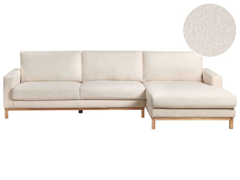 Narożnik dla 4 osób Siggard Boucle Biały Lewostronny 1 szt.