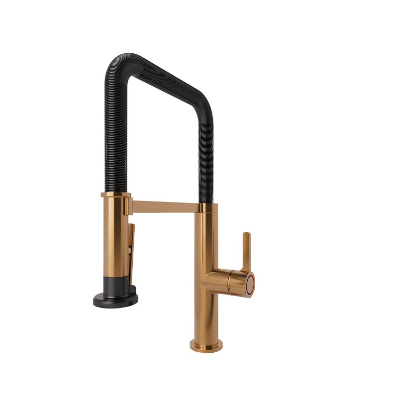 Bateria zlewozmywakowa GoodHome Kamut ruchoma wylewka brąz