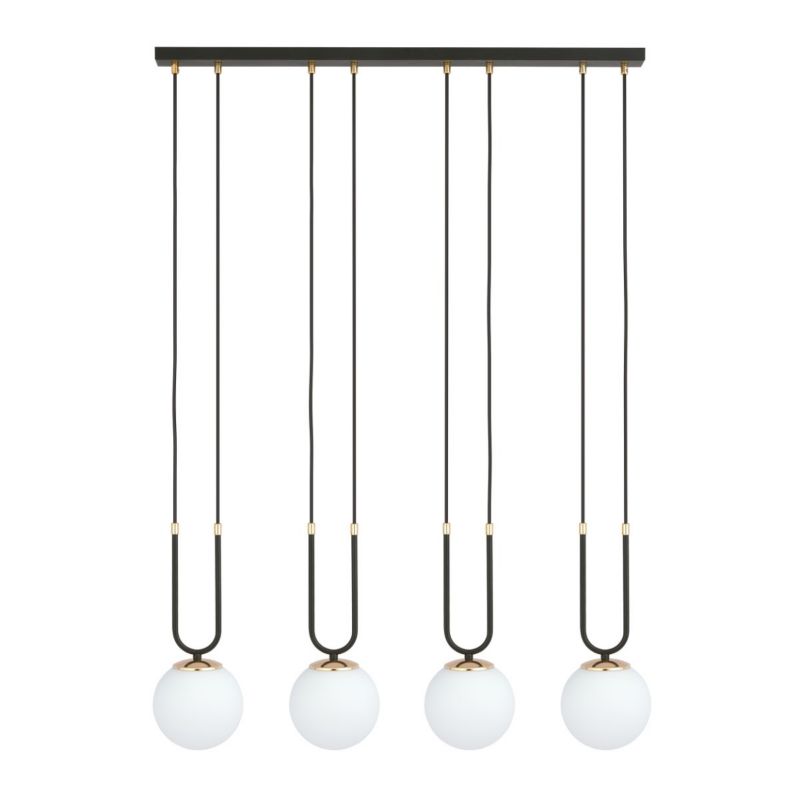 Lampa sufitowa Emibig Glam czarno-biała-złota wym: 115 x 92 x 15 cm 4xE14 x 10W 1 szt.