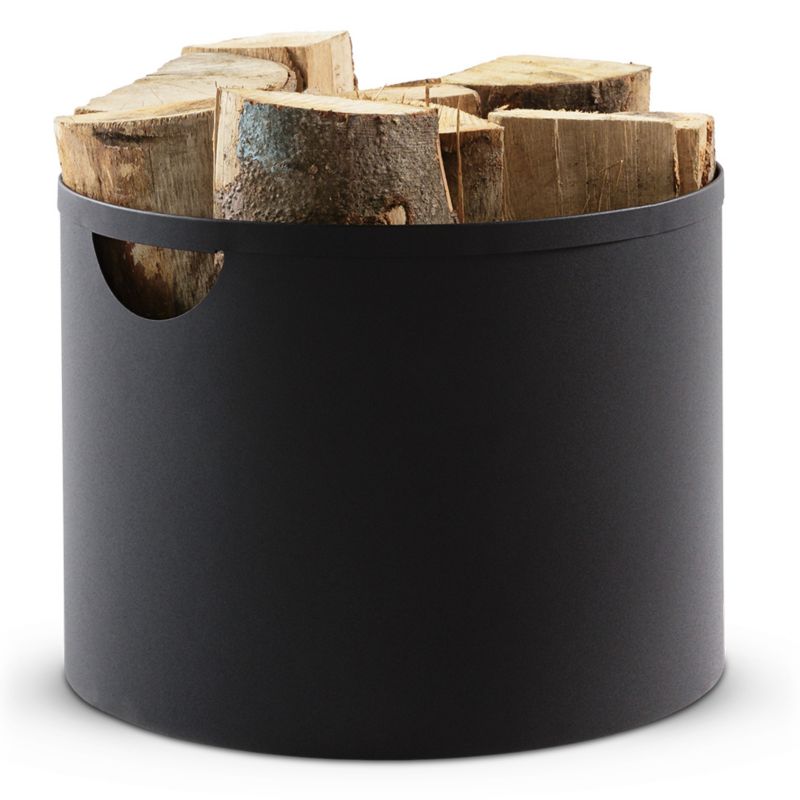 Kosz na drewno Darco Okrągły stojący czarny
