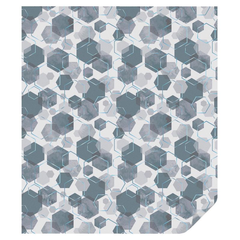 Folia Witrażowa Tulup 100x116 cm Samoprzylepna na Okno Heksygonalny wzór nowoczesny chłodna paleta 1 rol.