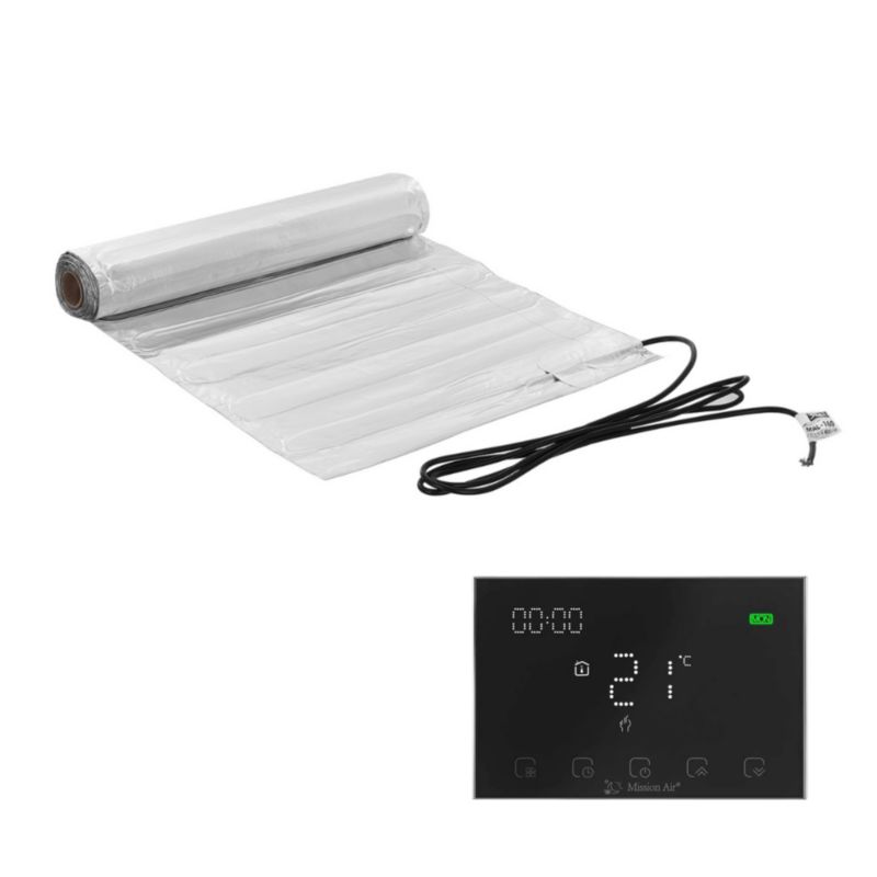 Zestaw mat grzewczych pod panele Mission Air MAL-160 1m² + Taurus Czarny 1szt