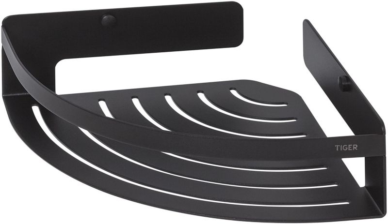 Koszyk łazienkowy narożny Tiger Caddy metalowy czarny matowy montaż przykręcany 1 szt.