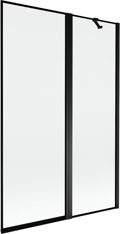 Parawan nawannowy dwuskrzydłowy Mexen Mist czarny 120x150 prawy 1 szt