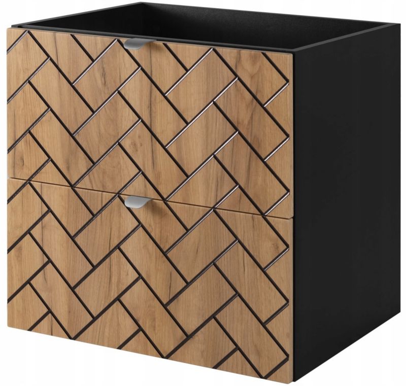 Szafka pod umywalkę Furnidea 60 cm dąb craft złoty wisząca frezowana Trend 1 szt.