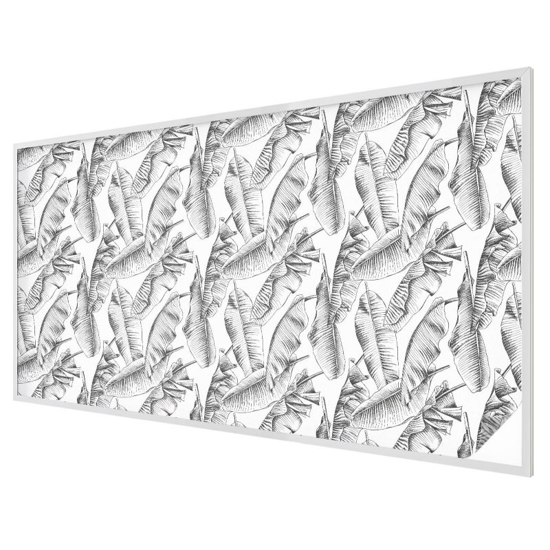 Folia Mleczna na Okno Wallfluent 200x116 cm Skutecznie Chroni Prywatność Czarno-białe tropikalne liście 1 rol.