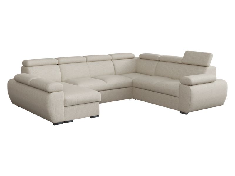 Narożnik z funkcją spania MIRJAN 24 Boston U lewy LC+2P+R+2R beżowa plecionka 1 szt.