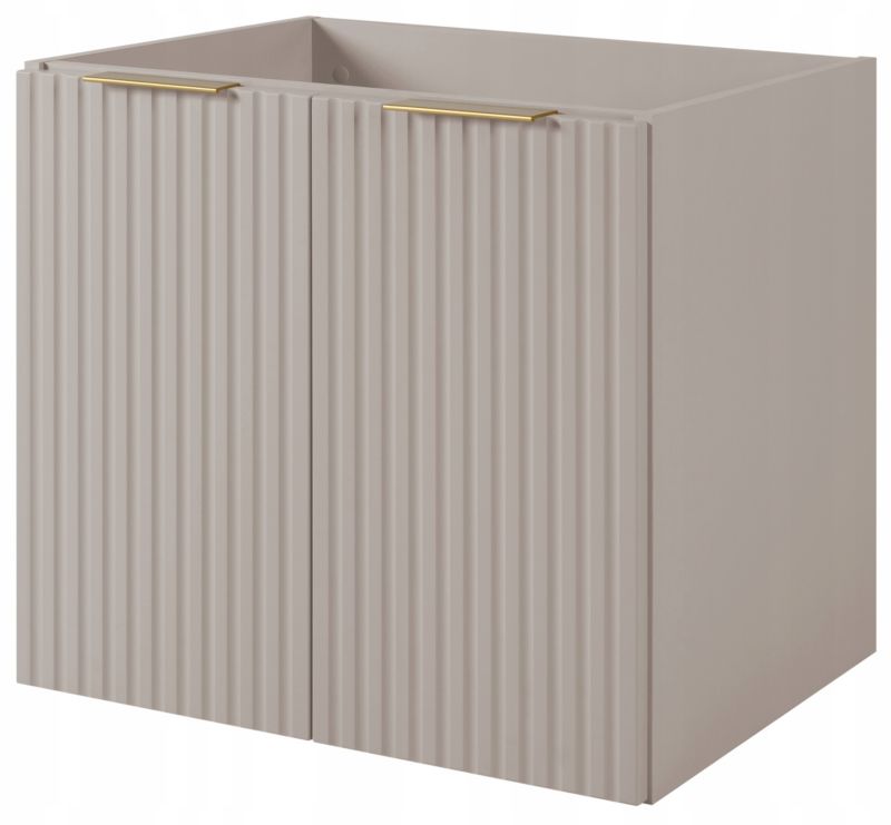 Szafka łazienkowa Furnidea 60 cm wisząca pod umywalkę ryflowana kaszmir mat Flow 1 szt.