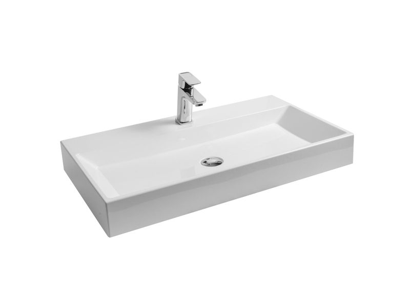Prostokątna umywalka konglomeratowa Ravak Natural 800 bez przelewu biała 1 szt