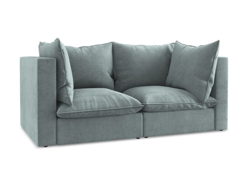 2-osobowa kanapa modułowa LaMiaSofa RAVENNA z tkaniny strukturalnej 180x90 cm jeans 1 szt.