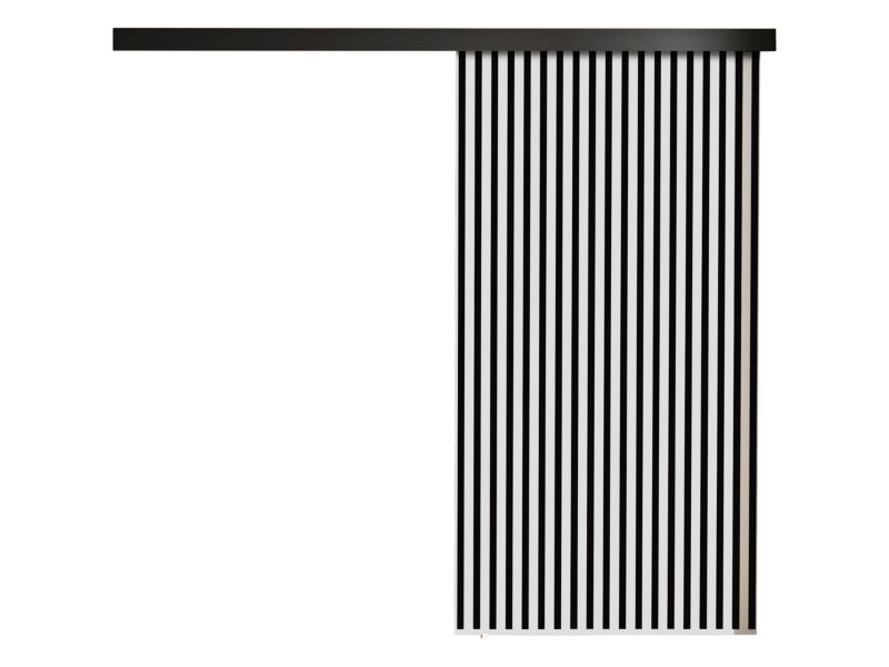 Drzwi przesuwne wewnętrzne MIRJAN 24 Belmo 100 + samodomykacz biały / czarne lamele 1 kpl.