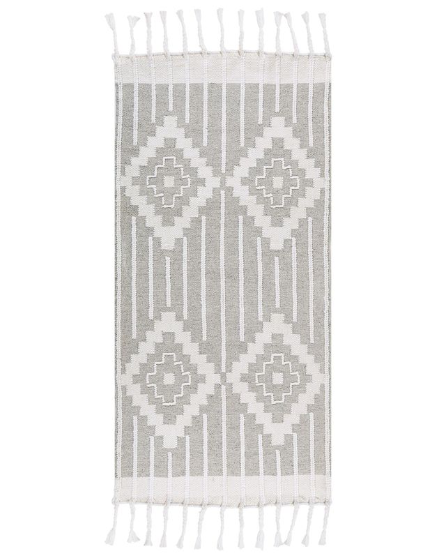 Dywan zewnętrzny 80 x 150 cm szaro-biały Tabiat 1 szt.