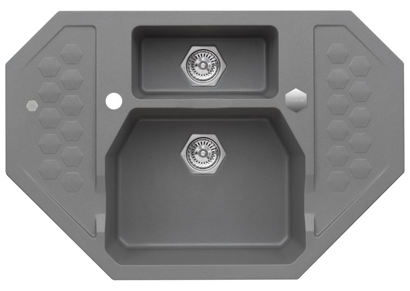 Zlewozmywak granitowy Alveus SENSUAL 60 kol. 04 steel (90x61) 1,5-komorowy 1szt