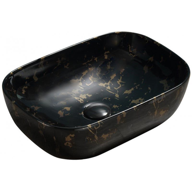 Umywalka nablatowa Mexen Rita czarna kamień 45x32 cm 1 szt.