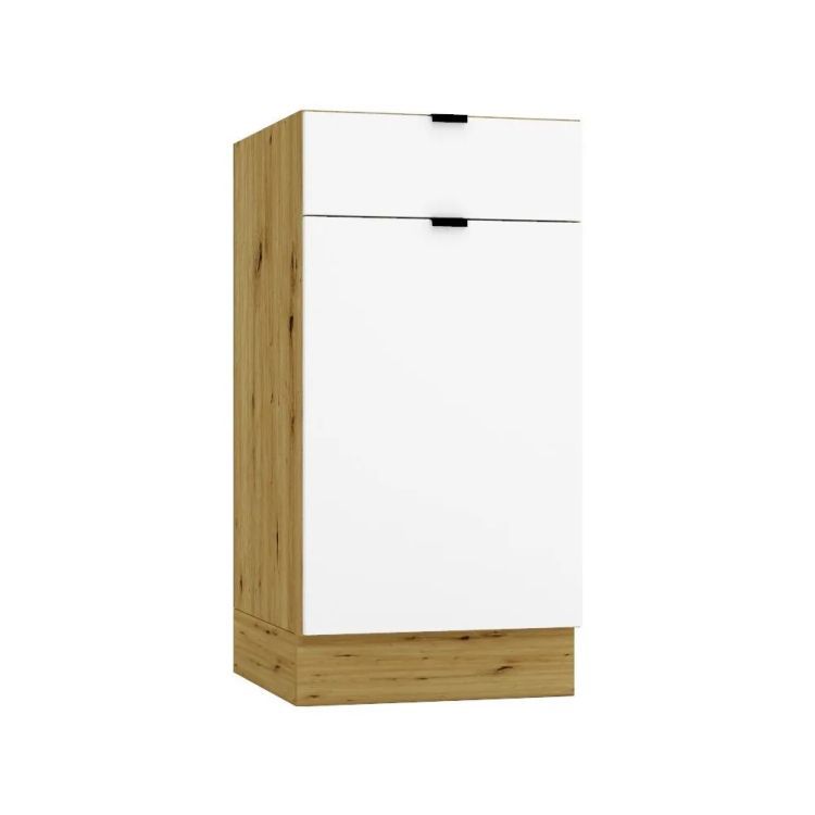 Szafka kuchenna stojąca Stolkar GIANNA D40S/1 P/L biała alaska/dąb artisan 1 szt