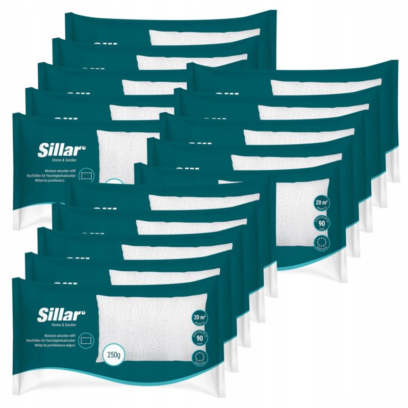 Wkład do pochłaniacza wilgoci, Sillar, osuszacz powietrza, uniwersalny, 250g, 15szt