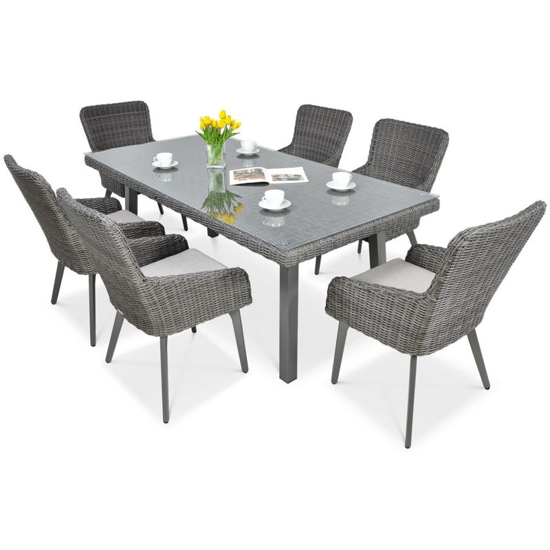 Zestaw Mebli Ogrodowych Focus Garden Jadalnianych Technorattan MILANO Stół 6xKrzesło 1 kpl