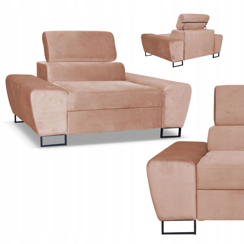 Fotel wypoczynkowy do salonu Family Meble Bosso róż 1szt