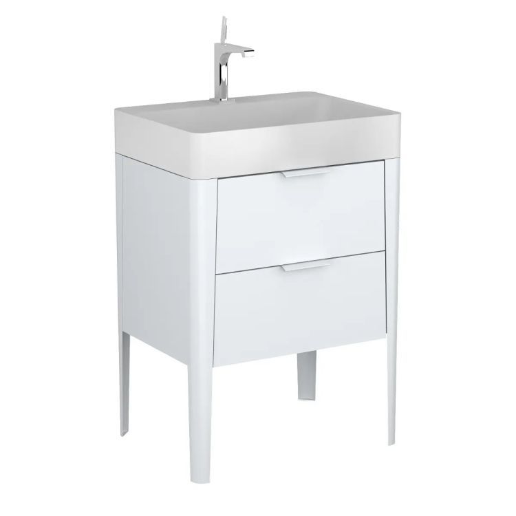 Szafka pod umywalkę wpuszczaną KROFAM VIBE 60 cm biało-szara półmat stojąca 1 szt.