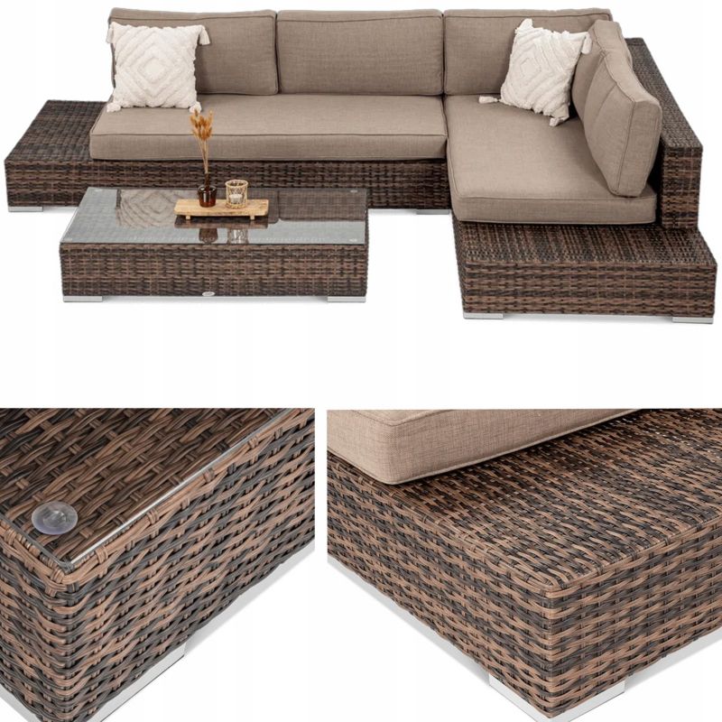 Zestaw Mebli Ogrodowych Focus Garden Technorattan Verona Duży Narożnik Stolik Taras 1 szt