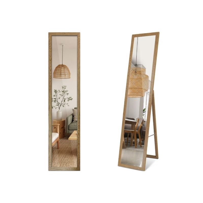 Lustro Stojące Tulup 156x36 cm Duże w Drewnianej Ramie do Garderoby 1 szt.