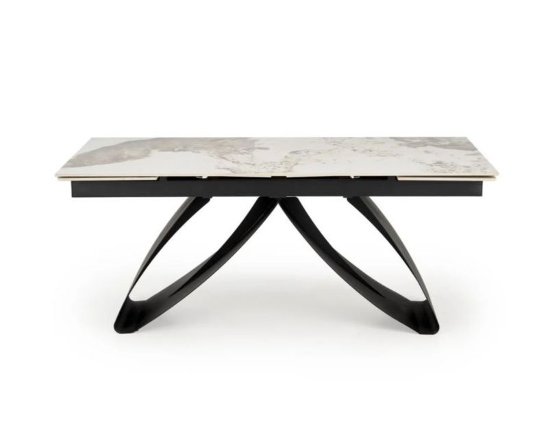Stół Halmar rozkładany HILARIO 180(260)x90 beżowy marmur/czarny 1 szt