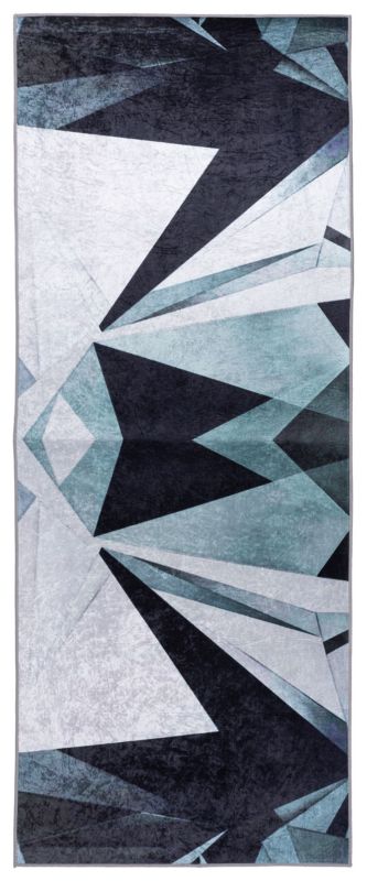 Dywan Multidecor Print Shine 80 x 200 cm geometria czarno-zielony 1 szt.