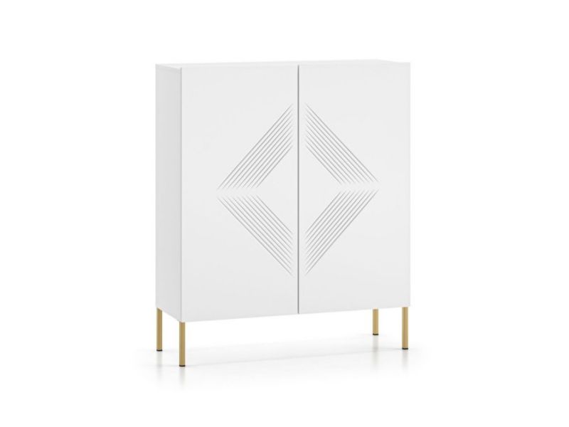 Komoda ML Meble wysoka KLARA 100 2D biały mat 1 szt.