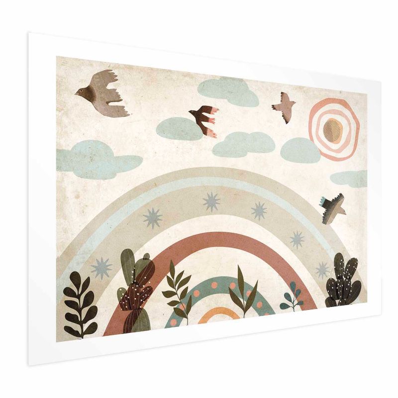 Plakat Artgeist Tęcza i ptaki 90x60 cm bez ramy 1 szt