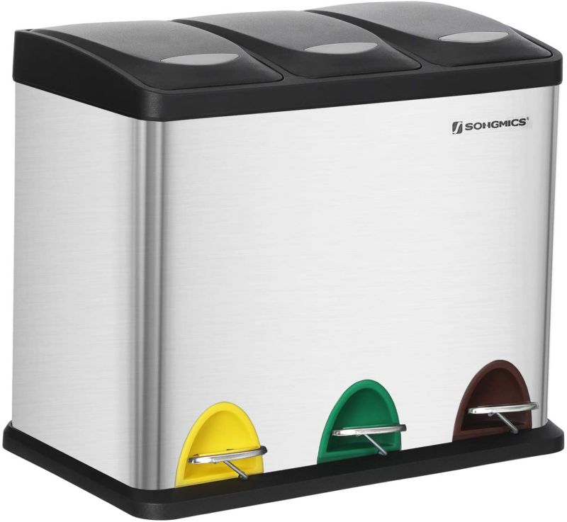 Kosz na śmieci Songmics 3 komory do segregacji 1 szt