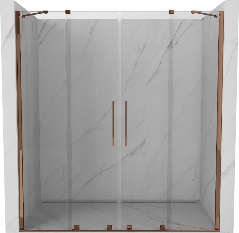 Drzwi prysznicowe rozsuwane Mexen Velar różowe złoto 170x200 cm 1 szt.
