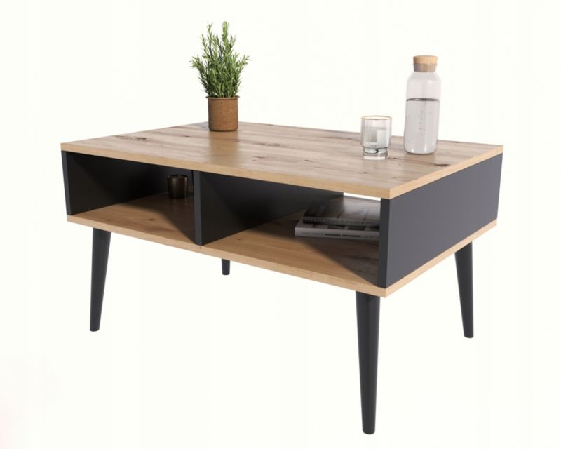 Ława Matkam stolik ISLA 100 cm Per dąb artisan-czarny-czarny 1 szt.